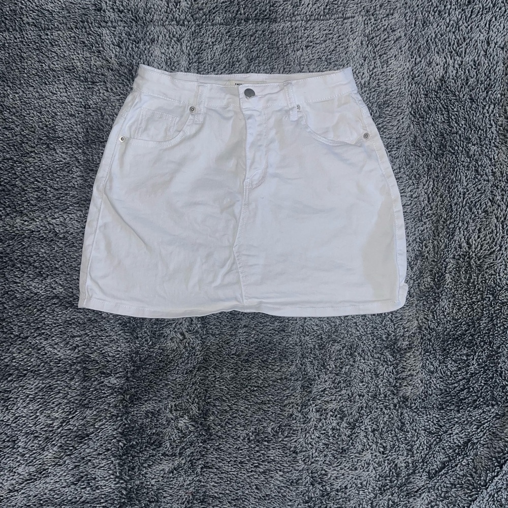 American Bazi White Denim Skirt